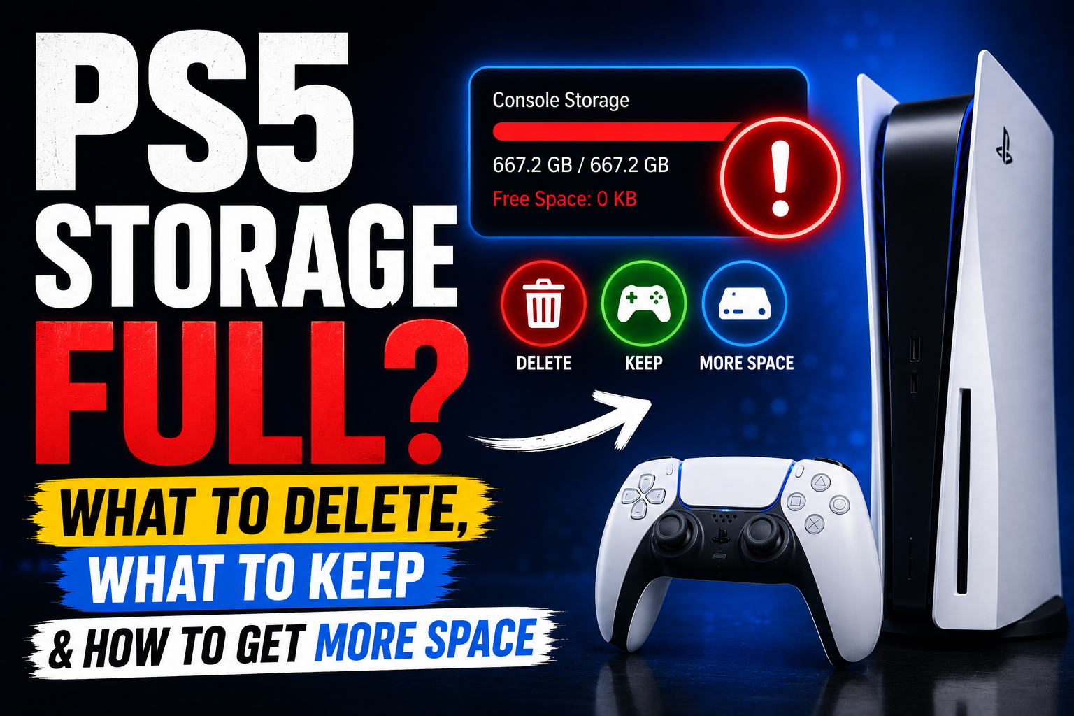 PS5 storage full What to delete